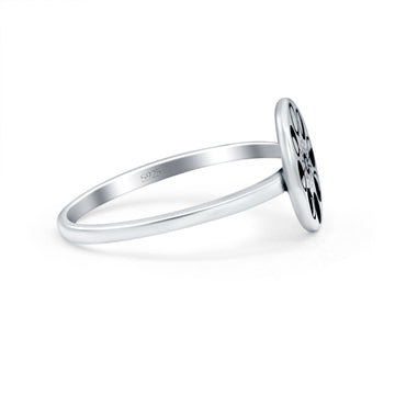 Moon Phases Oxidized Band Solid 925 Sterling Silver Thumb Ring (10mm)